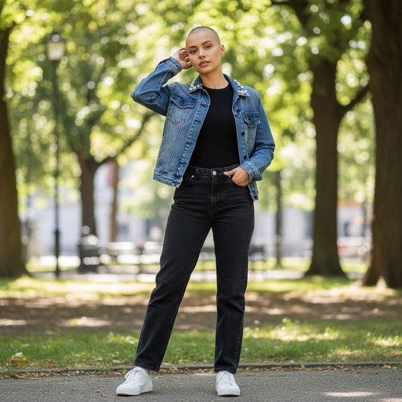 RE Generation by Celebrity Pink Jacket Womens Size XL Denim Jean Embellished New - Picture 15 of 15